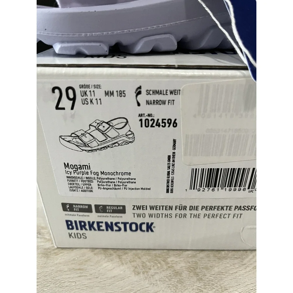 Birkenstock Kids Mogami Adjustable Strap Closure Sandals Icy Purple Size 30 / 12